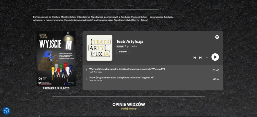 spektakl Wyjście M artyfuzja.com/wyjscie-m
